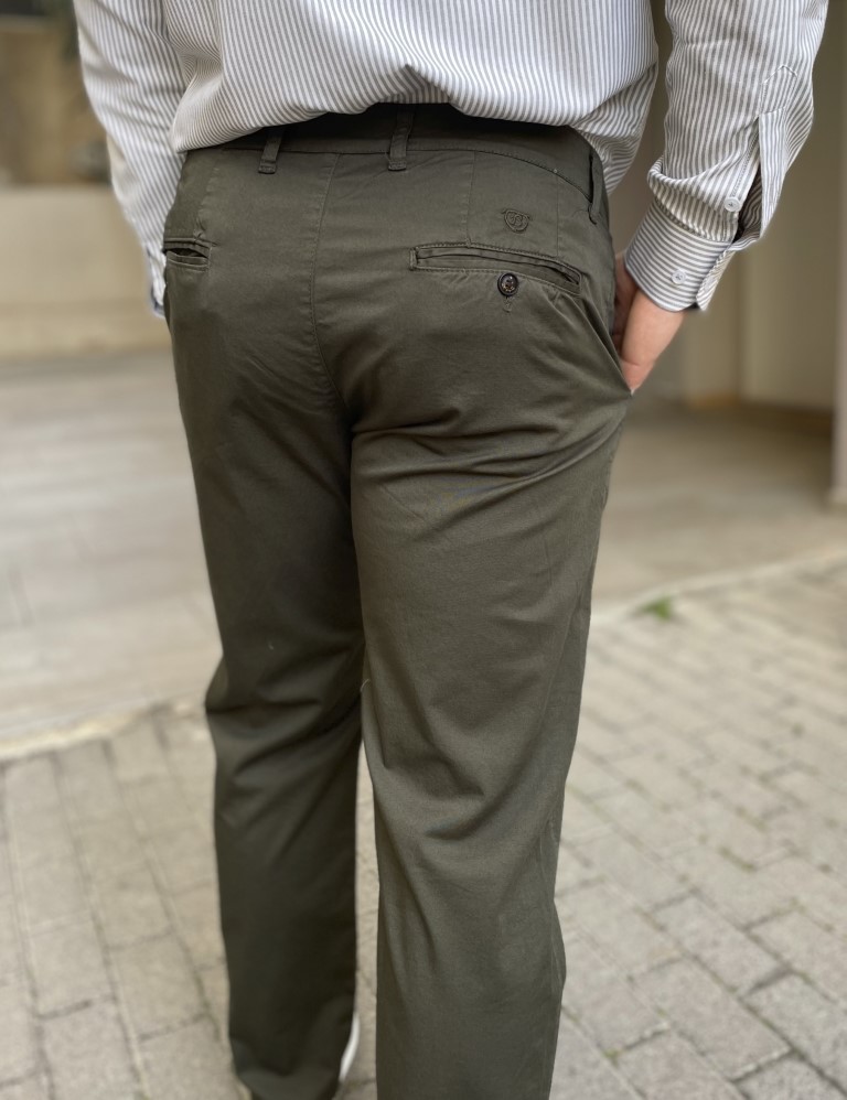 Ανδρικό χακί παντελόνι καπαρντίνα Chinos BO2909X φωτογραφία